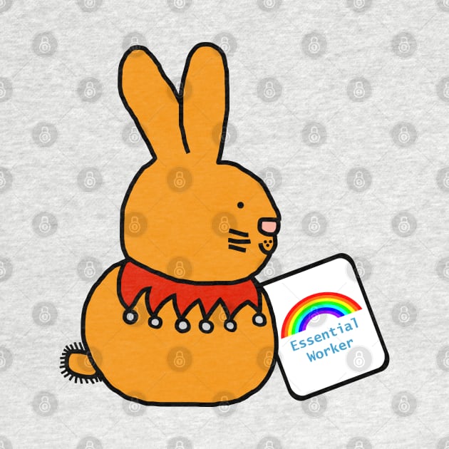 Essential Worker Easter Bunny Rainbow by ellenhenryart